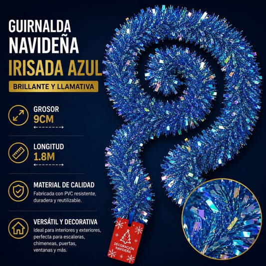 GUIRNALDA BRILLO CELESTE 9CM 1.8M