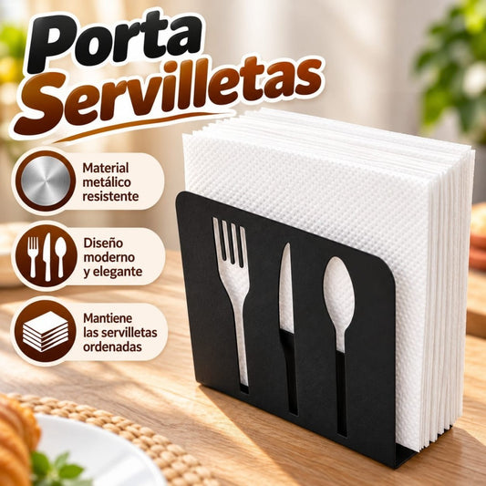 SERVILLETERO METAL NEGRO 15A