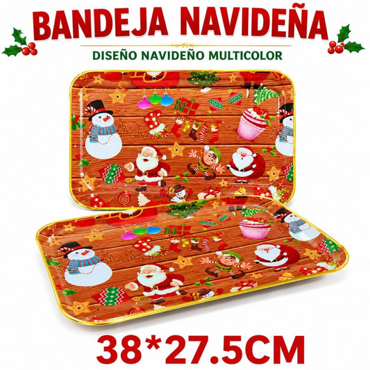 BANDEJA PVC NAVIDAD MED 38*27 LG-2002-3