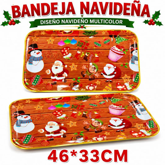 BANDEJA PVC NAVIDAD GDE 46*33 LG-2002-6