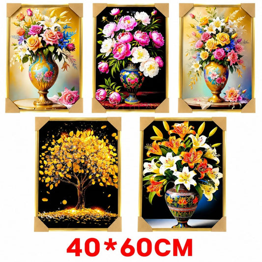 CUADRO CON DIAMANTE 40*60 FLOR