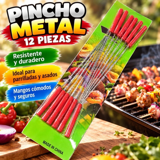 SET PINCHO METAL P\CARNE 12PCS