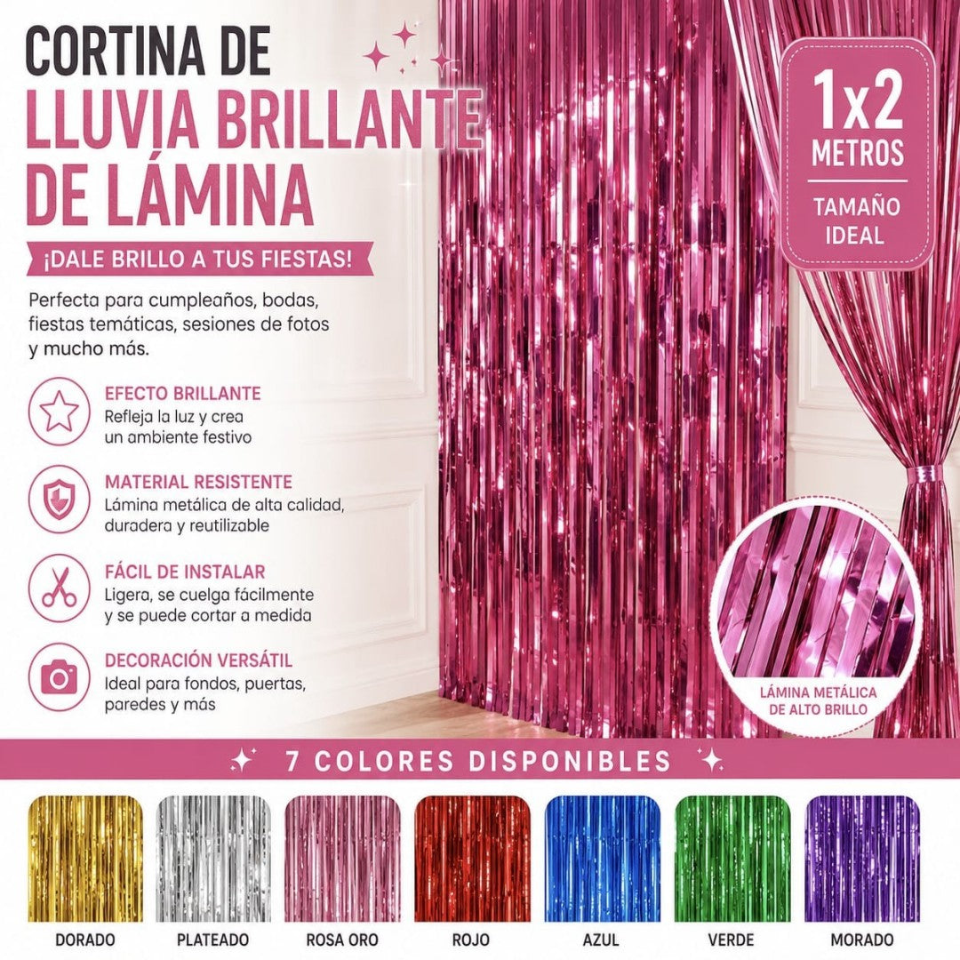 CORTINA PARA FIESTA 1*2M BRILLO