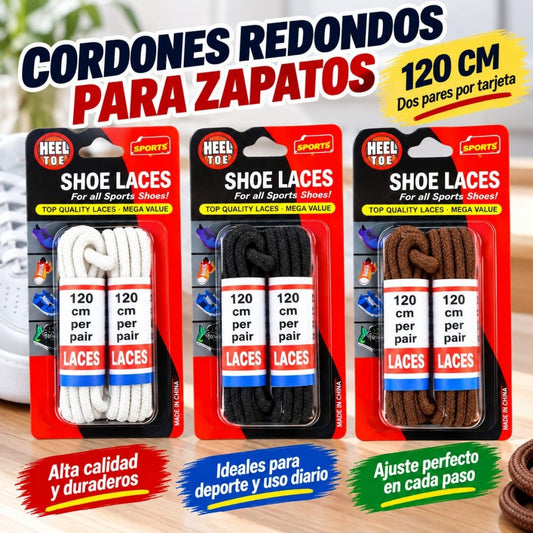 SET CORDONES  ZAPATO 120CM 2PAR REDONDOS