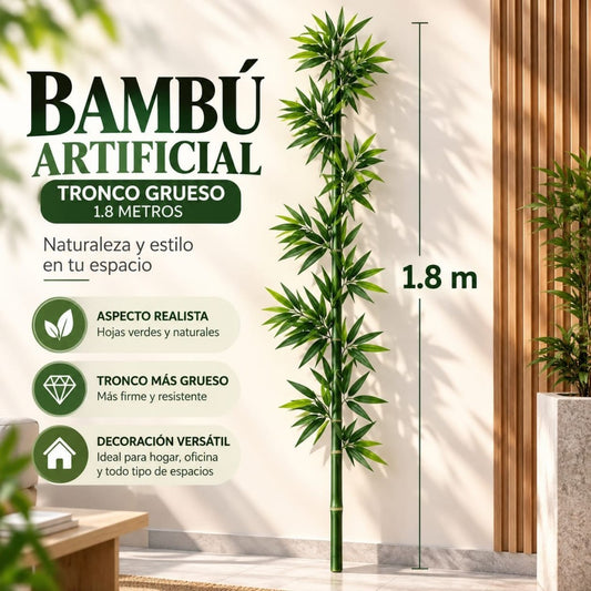 BAMBU VERDE DECORATIVO 1.8M CRUESO