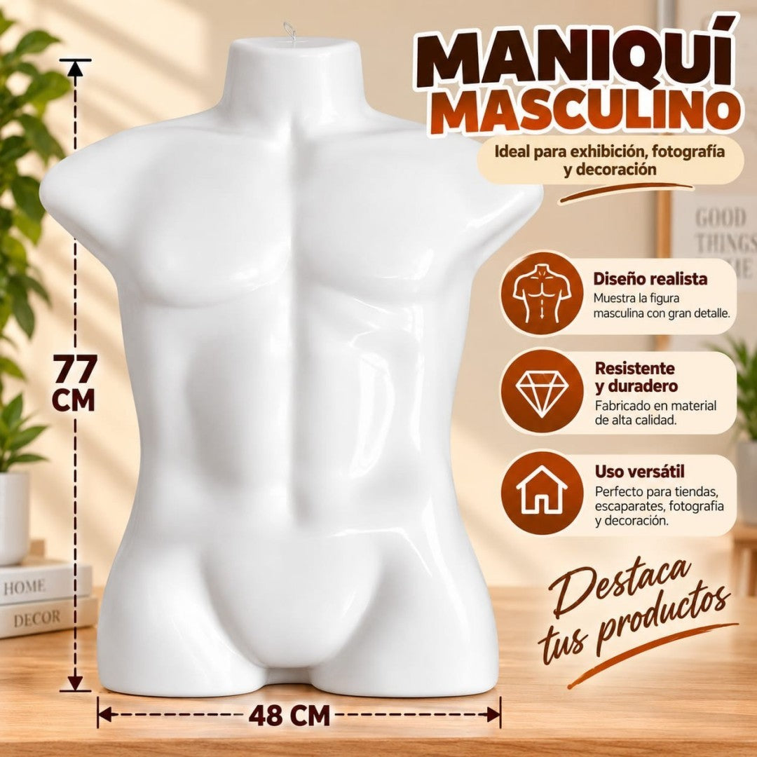 MANIQUI DE TORSO HOMBRE BLANCA 77*48CM