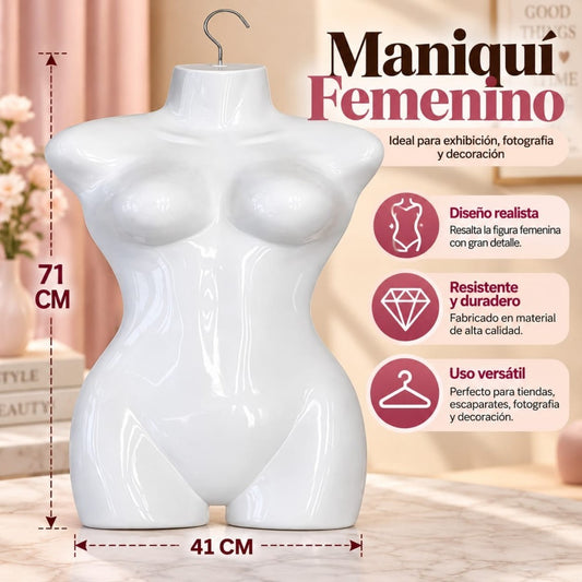 MANIQUI DE TORSO MUJER BLANCA 71*41CM