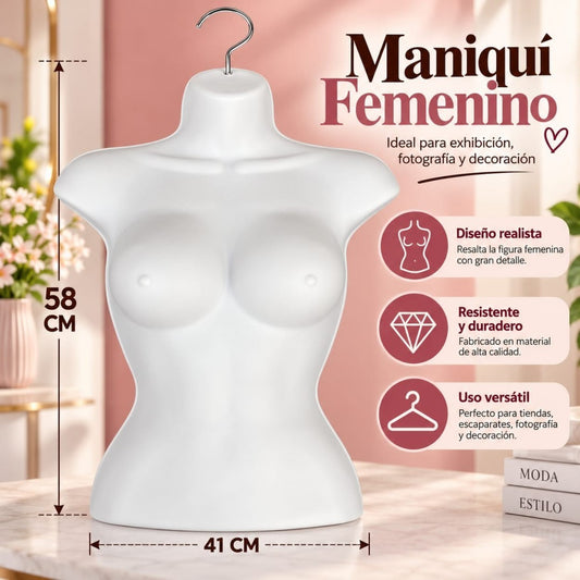 MANIQUI DE TORSO MUJER BLANCA B 58*41CM