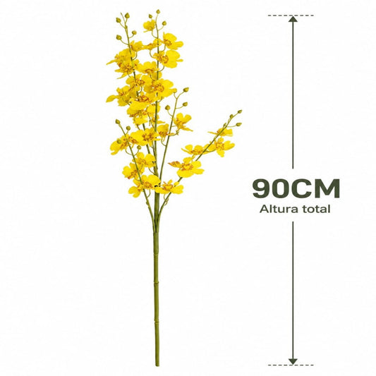 FLOR ORQUIDEA ONCIDIUM ARTIFICIAL 5RAMO 90CM