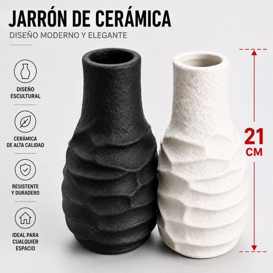 FLORERO CERAMICA MATE 21CM