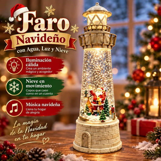 LAMPARA AGUA FAROL NAVIDENO
