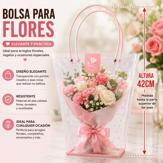 BOLSA PARA FLOR DE PVC MED 24*11