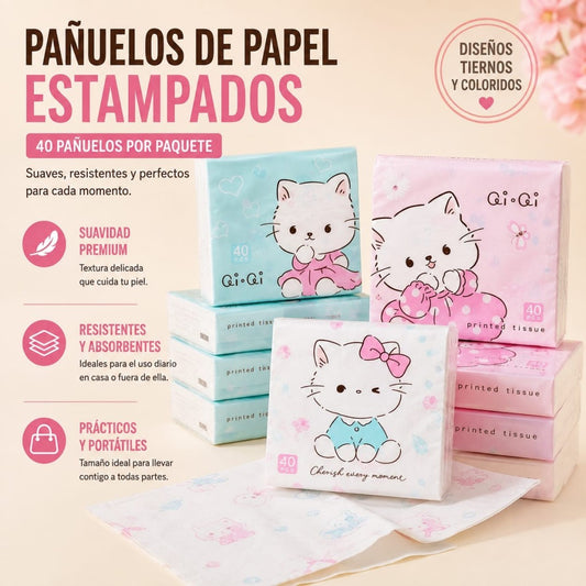 SERVILLETAS FACIALES EN BOLSA 40HOJAS GATO