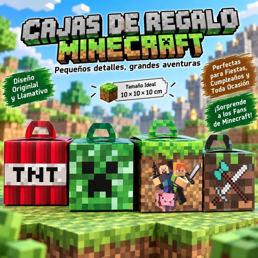CAJA DE REGALO MINECRAFET 10*10*10CM