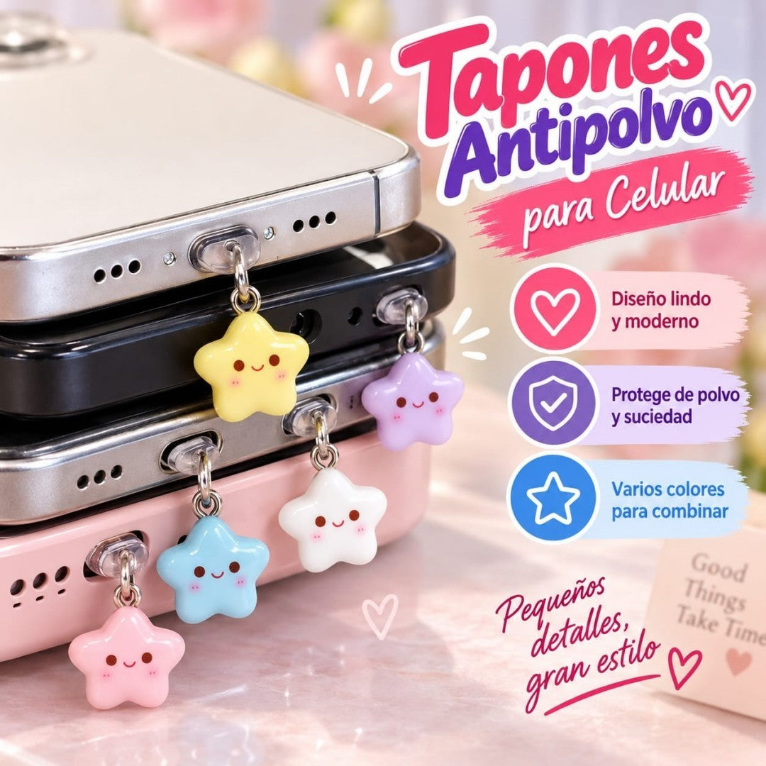 TAPON ANTIPOLVO PARA CELULAR ESTRELLA
