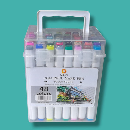 MARCADORES 2 PUNTA 48 COLOR CAJA PVC