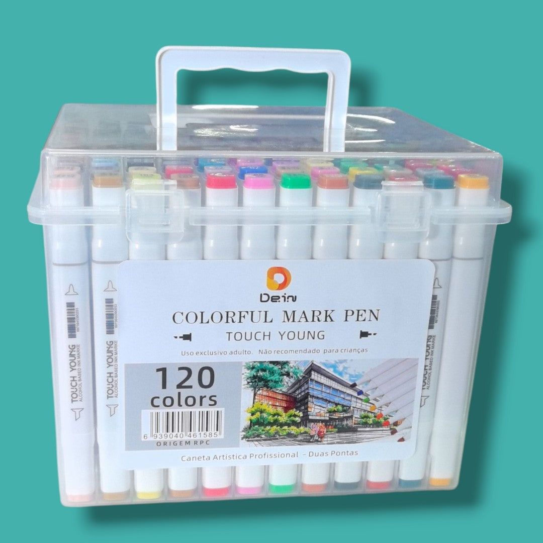 MARCADORES 2 PUNTA 120 COLOR CAJA PVC