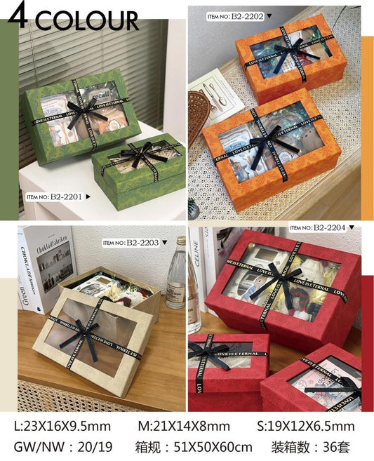 SET CAJA REGALO CON VENTANA 3PCS