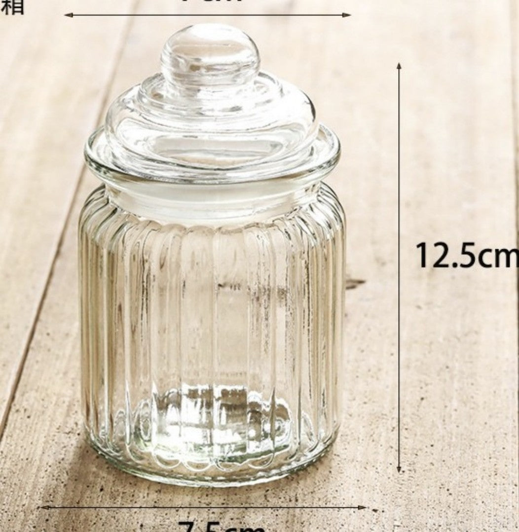 TARRO C/TAPA VIDRIO 7.8*12.5