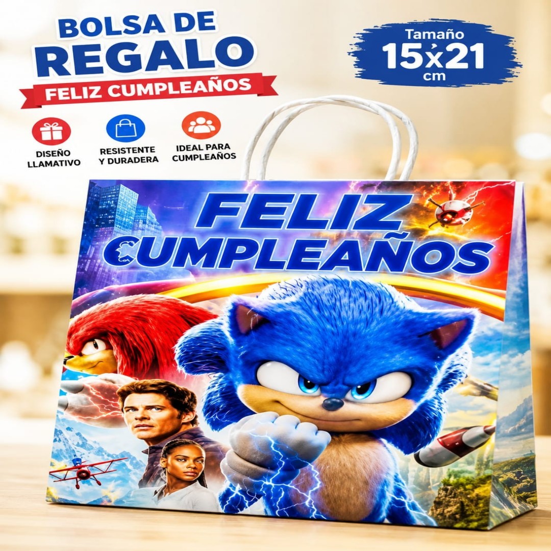 BOLSA REGALO PAPEL PERSONAJE 15*21