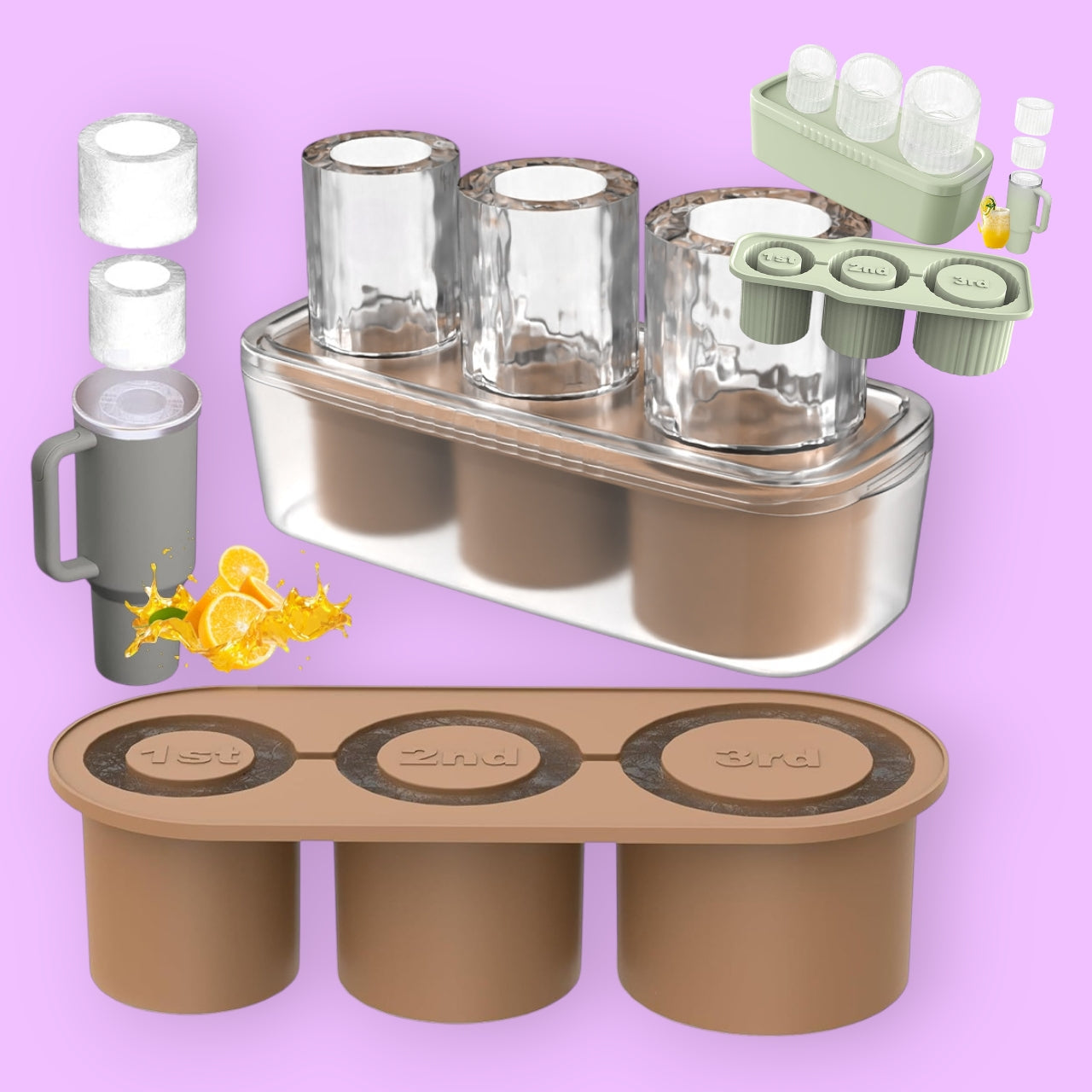 MOLDE HIELO PARA VASO ACERO