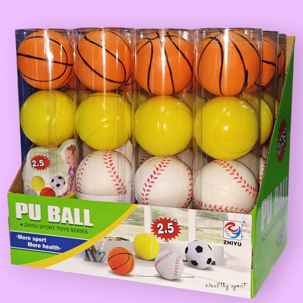 BOLA PU 2.5PLG 4PCS ZY116-1