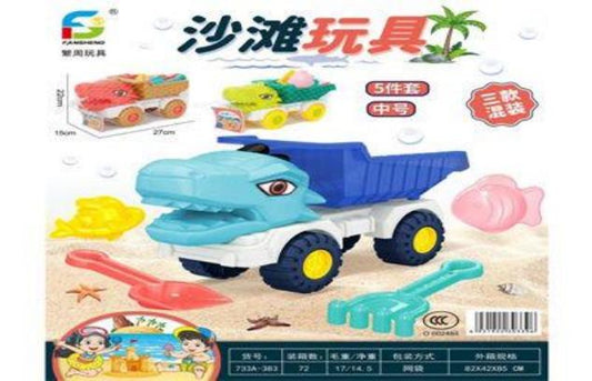 JUGUETE PLAYA VAGONETA DINOSAURIO 5PCS 733-383