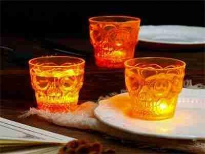 VASOS HALLOWEEN CON LUZ CALAVERA