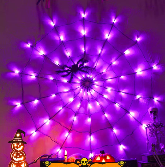 TELARANA HALLOWEEN CON LUZ 60CM
