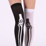 MEDIA HALLOWEEN CALAVERA NEGRO BLANCA