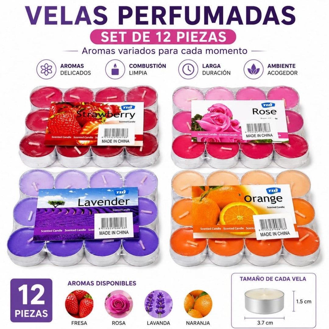 CANDELA VELAS 12PCS COLOR