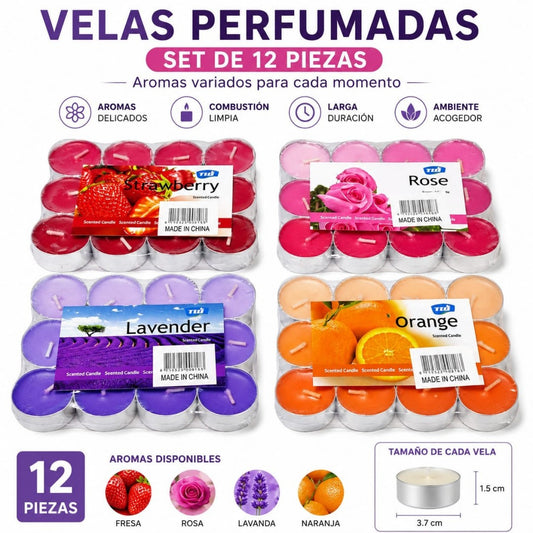 CANDELA VELAS 12PCS COLOR