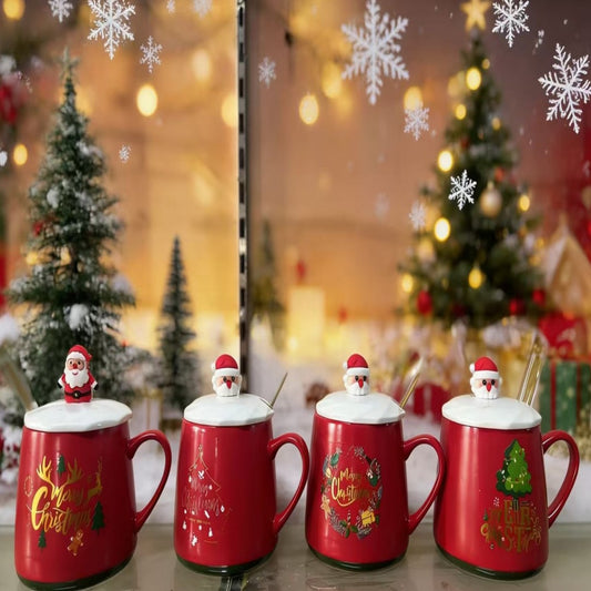 JARRA CERAMICA CON TAPA NAVIDAD ARC0398-1
