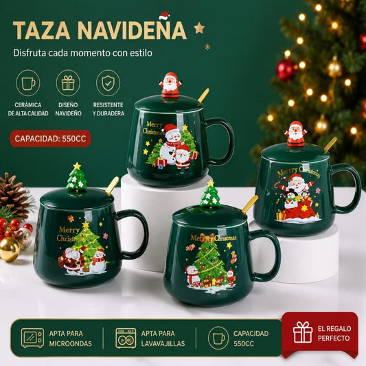 JARRA CERAMICA CON TAPA NAVIDAD ARC0191-6