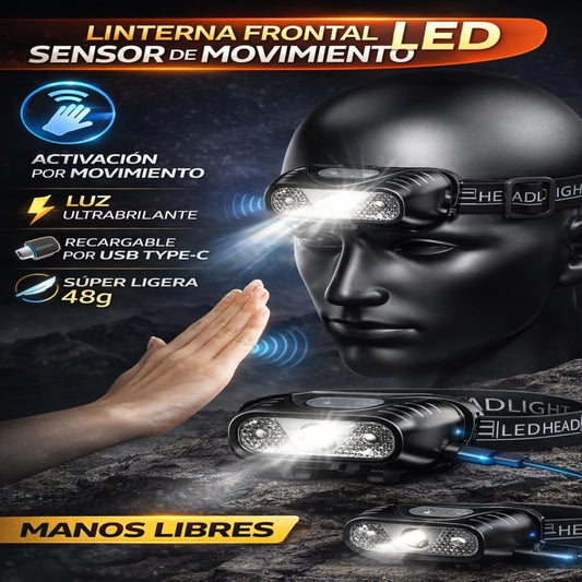 FOCO LED CON SENSOR LINGA  PARA CABEZA