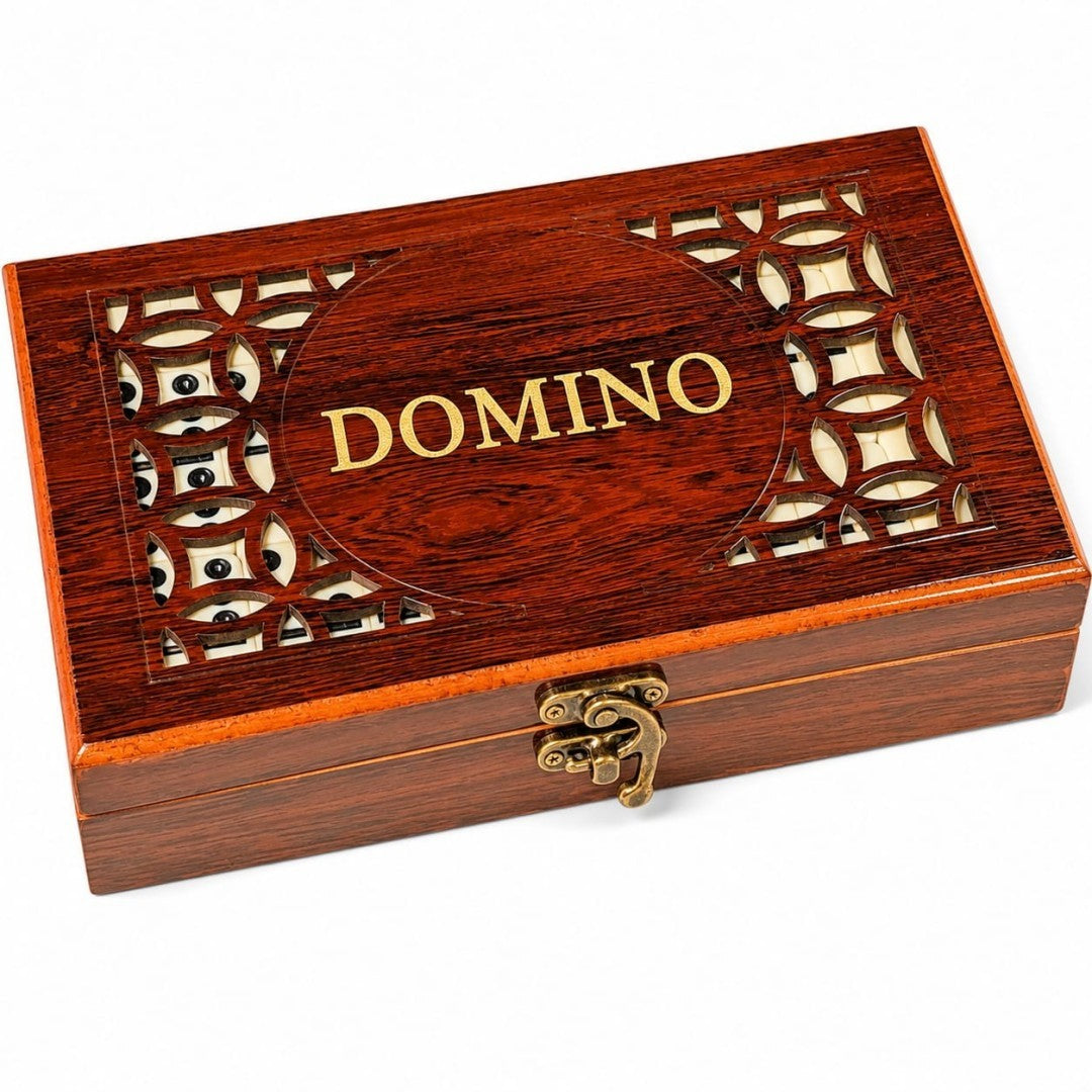 DOMINO GDE 28PCS CAJA MADERA ROJO W5010K2
