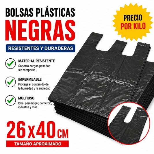 BOLSA EMPAQUE NEGRA 26*40 1KG