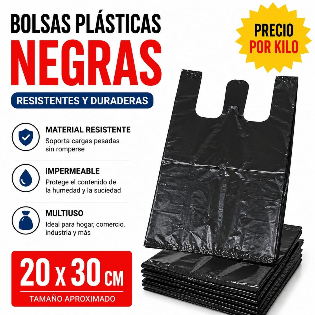 BOLSA EMPAQUE NEGRA 20*30 1KG