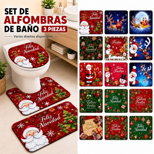 JUEGO ALFOMBRA NAVIDAD 3PCS 45*75