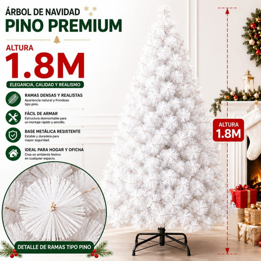 ARBOL NAVIDAD PINO 180CM BLANCO