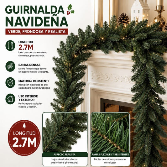 GUIRNALDA PINO 270CM  VERDE