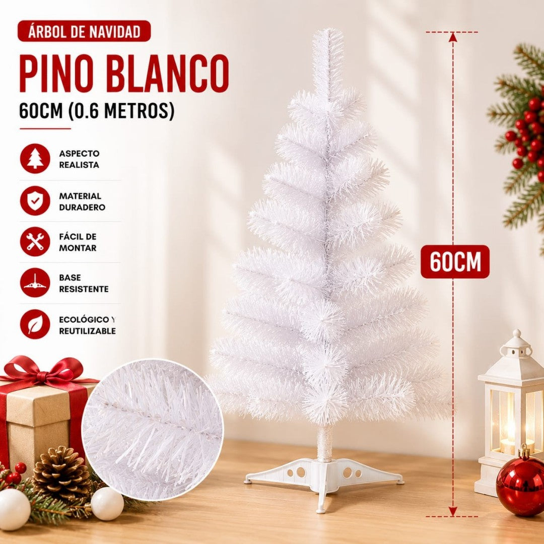 ARBOL NAVIDAD BLANCA 60CM