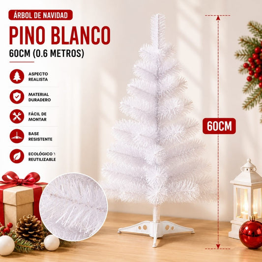 ARBOL NAVIDAD BLANCA 60CM