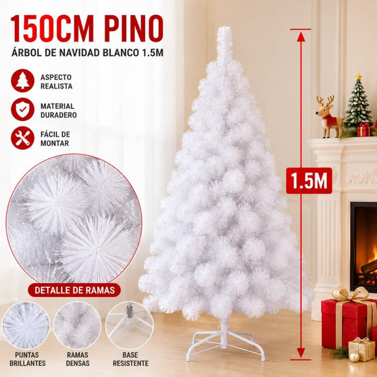 ARBOL NAVIDAD PINO 150CM BLANCO