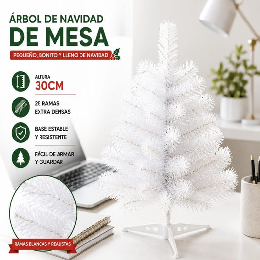 ARBOL NAVIDAD BLANCA 30CM