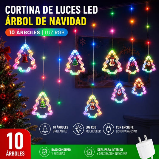 LUZ CORTINA 10 ARBOL COLOR