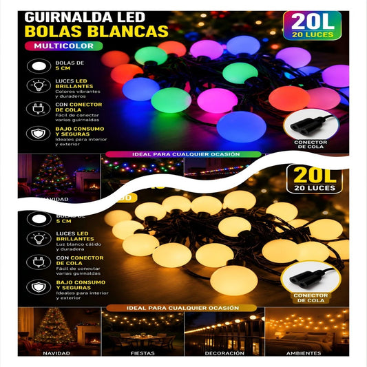 LUZ BOLA CALIDO 5CM 20L