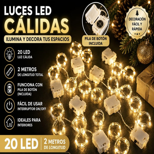 LUZ 20 LED CALIDO 2M C/ BATERIA B