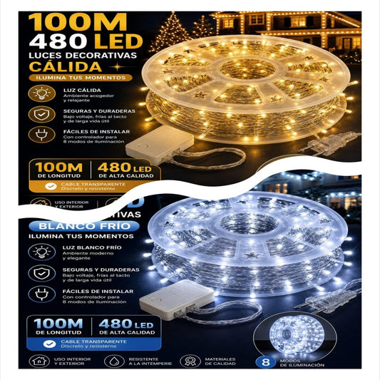 LUZ LED 100M 480L  BLANCO ROLLO