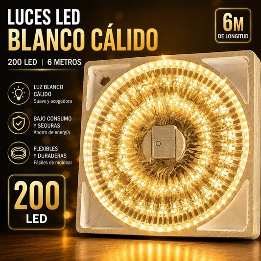 LUZ LED 200L 6M CALIDO FON
